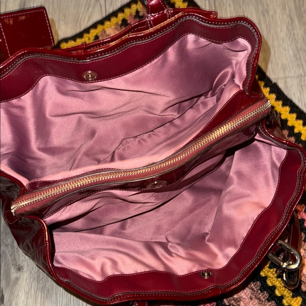 Coach Patent Leather Red Vintage Tote - Picture 6 of 13